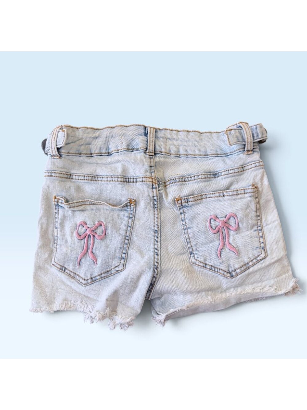Love Trends Light Wash bow Pocket Denim Shorts